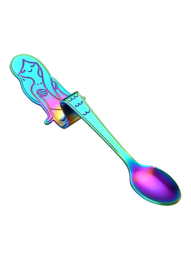 NIBEMINENT Cute Mermaid Face 304 Stainless Steel Spoon Multicolour - Image 1