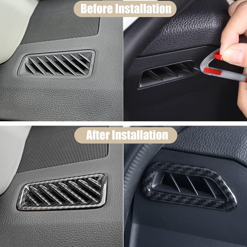 YOFAMO ABS Carbon Fiber Grain Air Vent Outlet Trim for Toyota RAV4 2019-2022 (4PCS) - Image 3