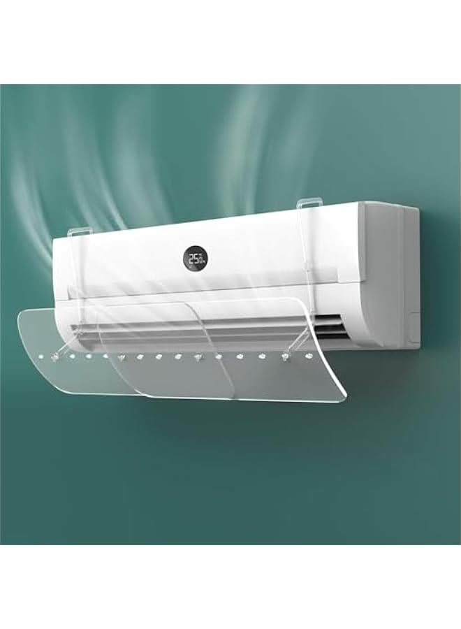 تراسل عاكس هواء مكيف هواء قابل للسحب من تراسل، غطاء عاكس مكيف هواء عالمي قابل للتعديل، غطاء محول هواء تلسكوبي مضاد للرياح ومضاد للنفخ المباشر، دليل الرياح للزجاج الامامي - Image 1