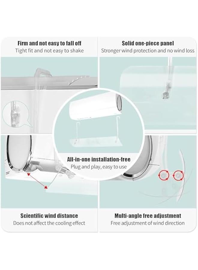 تراسل عاكس هواء مكيف هواء قابل للسحب من تراسل، غطاء عاكس مكيف هواء عالمي قابل للتعديل، غطاء محول هواء تلسكوبي مضاد للرياح ومضاد للنفخ المباشر، دليل الرياح للزجاج الامامي - Image 2