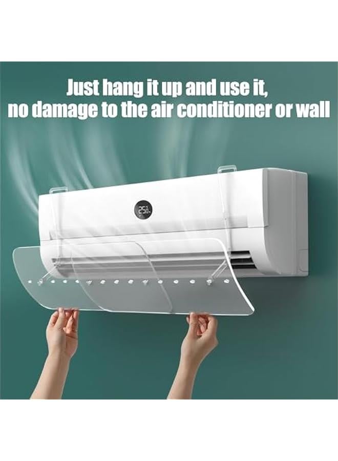 تراسل عاكس هواء مكيف هواء قابل للسحب من تراسل، غطاء عاكس مكيف هواء عالمي قابل للتعديل، غطاء محول هواء تلسكوبي مضاد للرياح ومضاد للنفخ المباشر، دليل الرياح للزجاج الامامي - Image 4