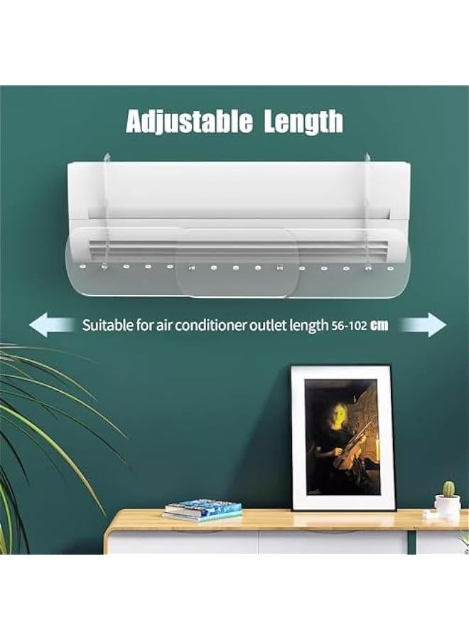 تراسل عاكس هواء مكيف هواء قابل للسحب من تراسل، غطاء عاكس مكيف هواء عالمي قابل للتعديل، غطاء محول هواء تلسكوبي مضاد للرياح ومضاد للنفخ المباشر، دليل الرياح للزجاج الامامي - Image 5