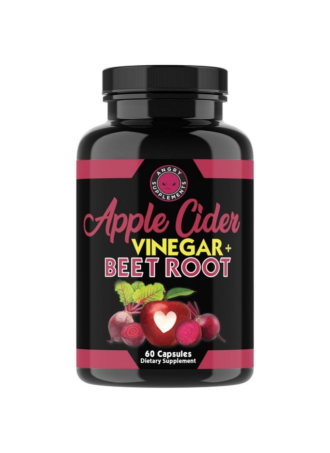أنغري سابلامنتس - كبسولات مسحوق خل التفاح وجذر البنجر من Angry Supplements، خل التفاح النقي 1000 مجم لكل وجبة، معزز لأكسيد النيتريك وصحة الجهاز الهضمي للرجال والنساء (60 كبسولة، إمداد لمدة شهر واحد) - Image 1