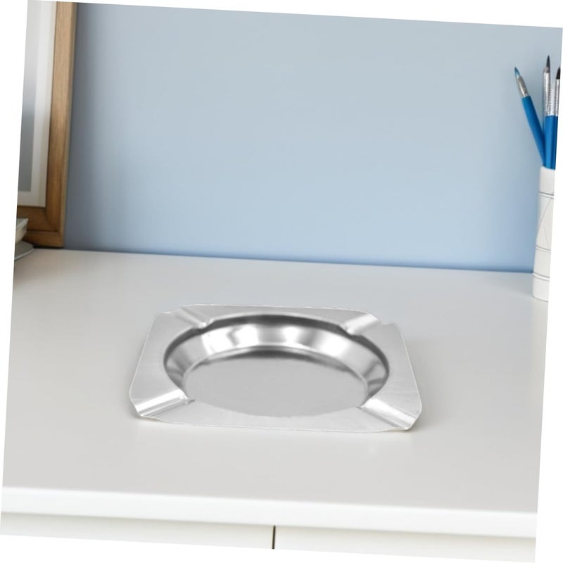 12 Pcs Stainless Steel Square Ashtray Cigar Holder Impact Resistant for Indoor Outdoor Home Hotel Cafe - Image 5