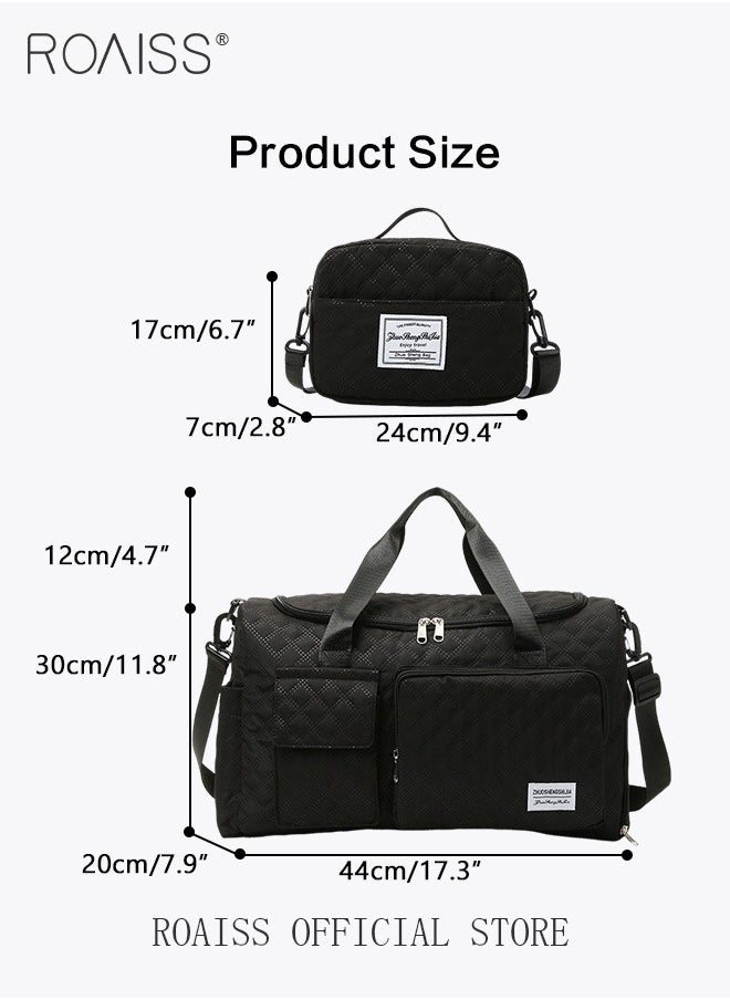 roaiss Large Capacity Duffle Bag and a Small Zipper Pouch Bag Combination Set Unisex Multi Functional Waterproof Shoulder Crossbody Bags Sets for Travel Business Trip or Gym Suitable for both Women and Men  - Image 2