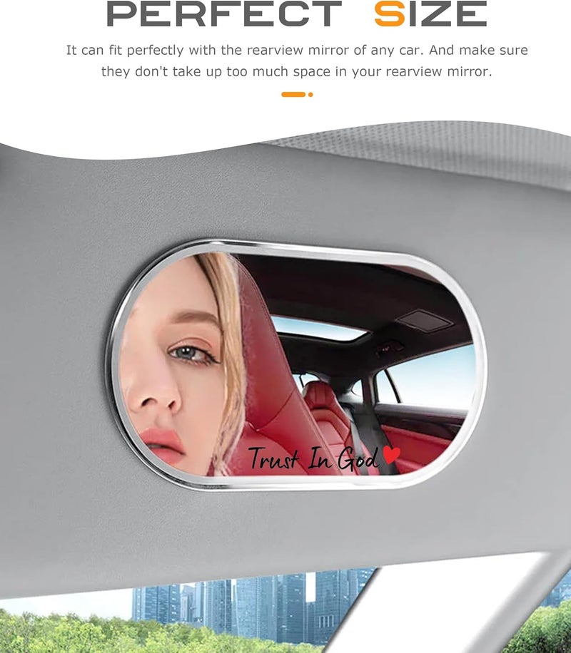 ملصقات سيارات SCUARI 4 قطع، ديكورات سيارات، إكسسوارات سيارات ملصق مرآة الرؤية الخلفية "ثق بالله"، ملصقات سيارات أوتوماتيكية، ديكورات سيارات للنساء، زينة مرآة "ثق بالله"، تناسب معظم المركبات (أسود وأحمر) - Image 4