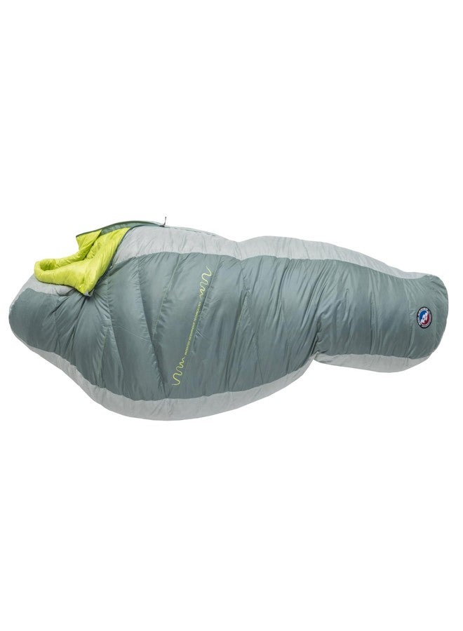 Big Agnes Sidewinder - Side-Sleeper Sleeping Bag, 650 DownTek, Lightweight, Chinois Green/Mercury/Evening Primrose, 0 Degree, Regular - Image 1