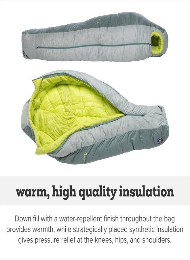 Big Agnes Sidewinder - Side-Sleeper Sleeping Bag, 650 DownTek, Lightweight, Chinois Green/Mercury/Evening Primrose, 0 Degree, Regular - Image 4