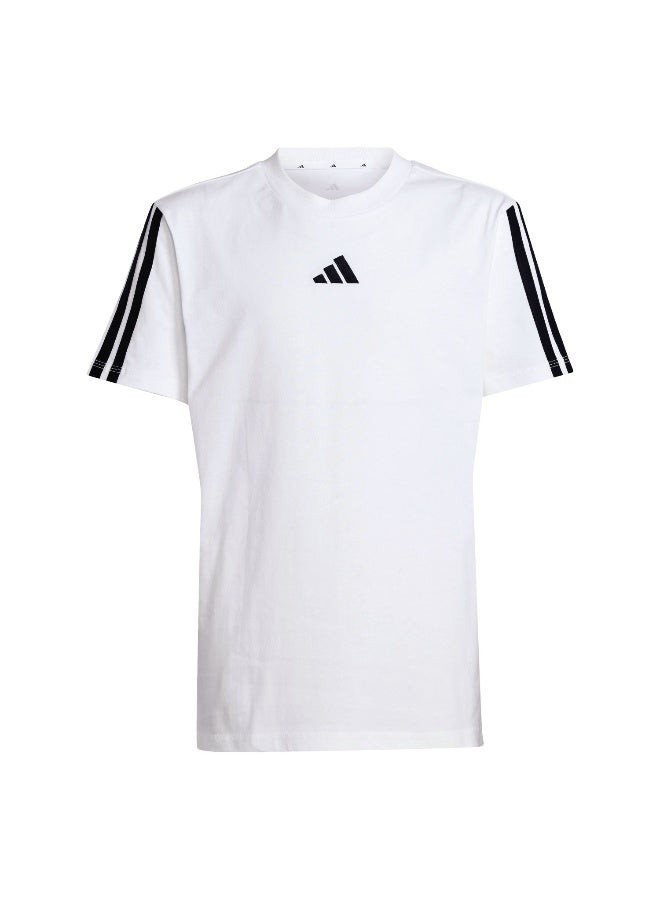 Adidas J 3S Tee 160 White Training T-Shirts For Junior 7-8Y - Image 1