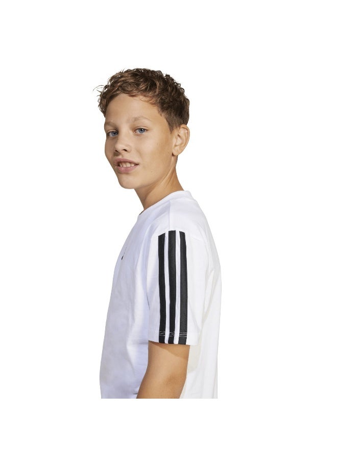 Adidas J 3S Tee 160 White Training T-Shirts For Junior 7-8Y - Image 5