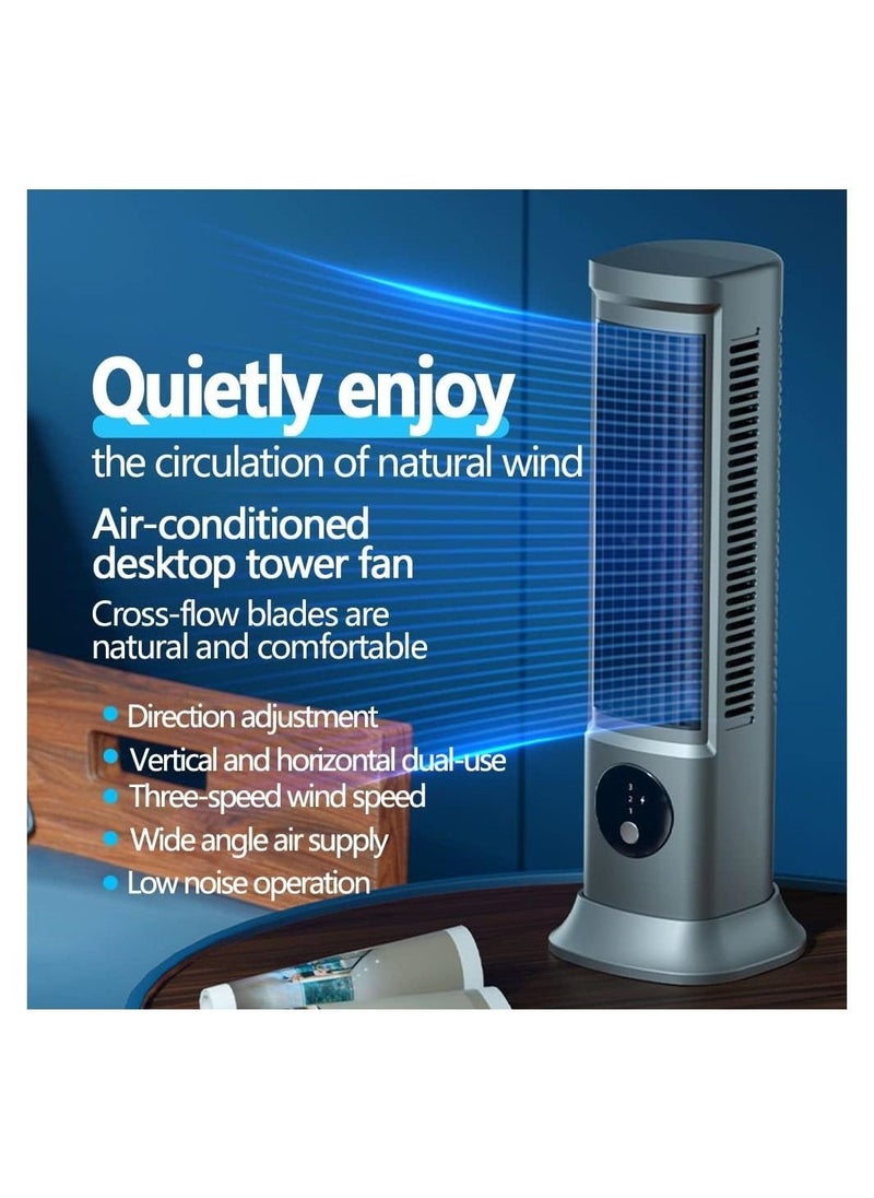 DMG TECH - Tower Fan, Portable Air Streamlined Tower Fan with 3 Speeds, Table Fan, Bladeless Design, Quiet USB Powered,Vertical Air Conditioning Fan for Bedroom Home Office Desktop - Image 1