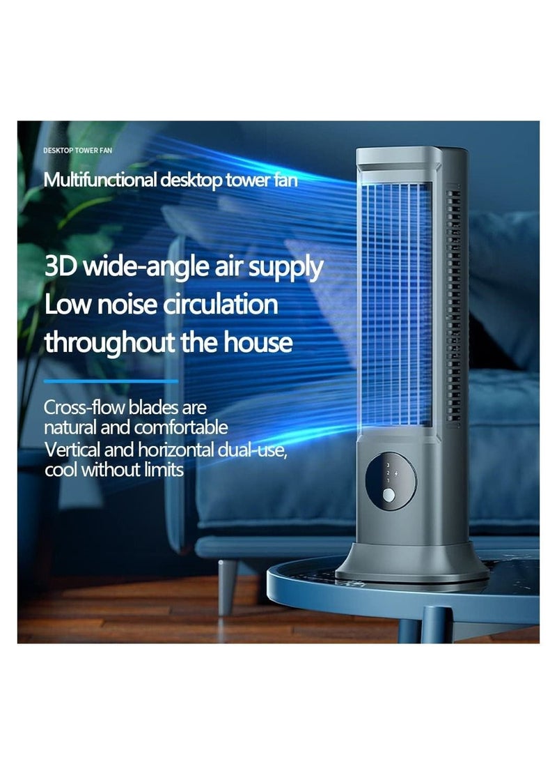DMG TECH - Tower Fan, Portable Air Streamlined Tower Fan with 3 Speeds, Table Fan, Bladeless Design, Quiet USB Powered,Vertical Air Conditioning Fan for Bedroom Home Office Desktop - Image 1