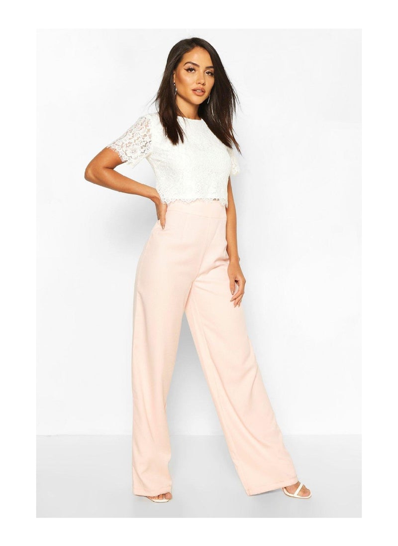 boohoo - Woven Lace Top And Trouser Co-ord Set - Image 1