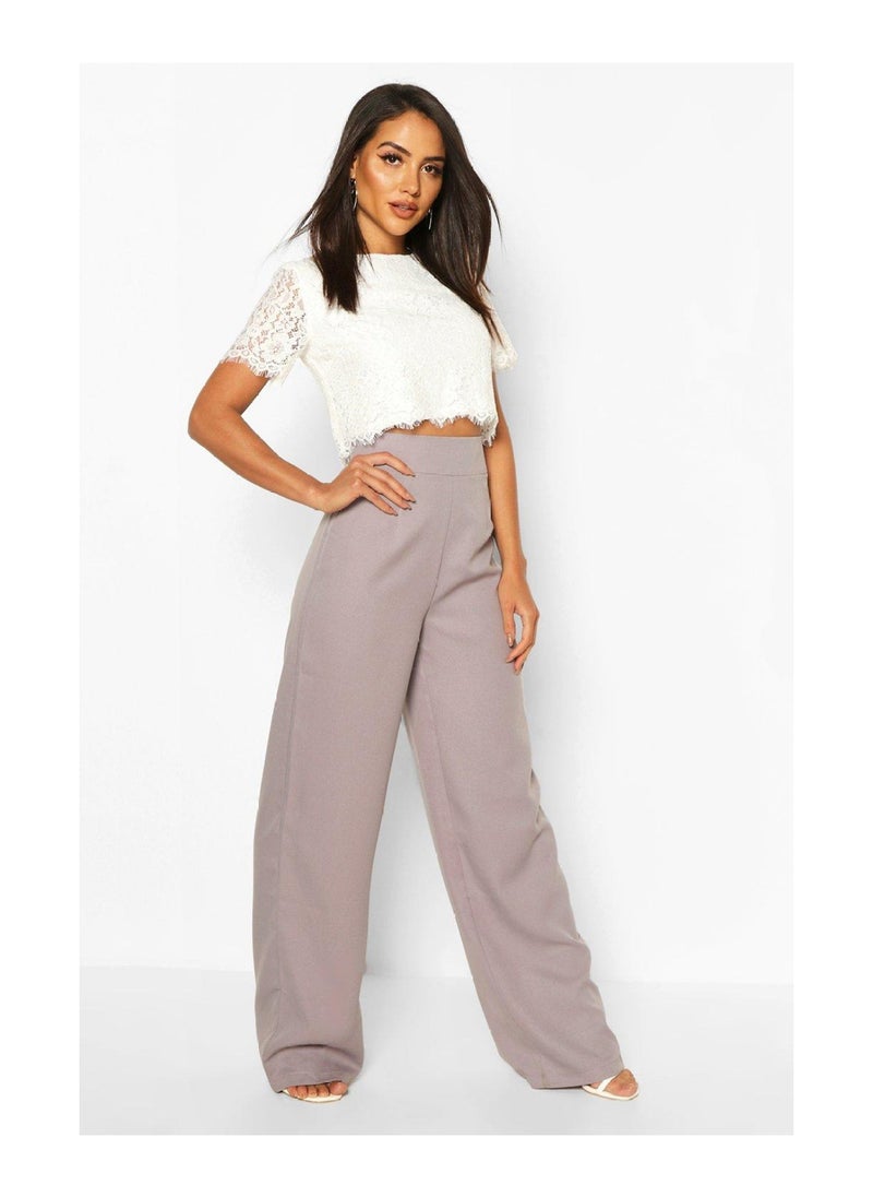 boohoo - Woven Lace Top And Trouser Co-ord Set - Image 1