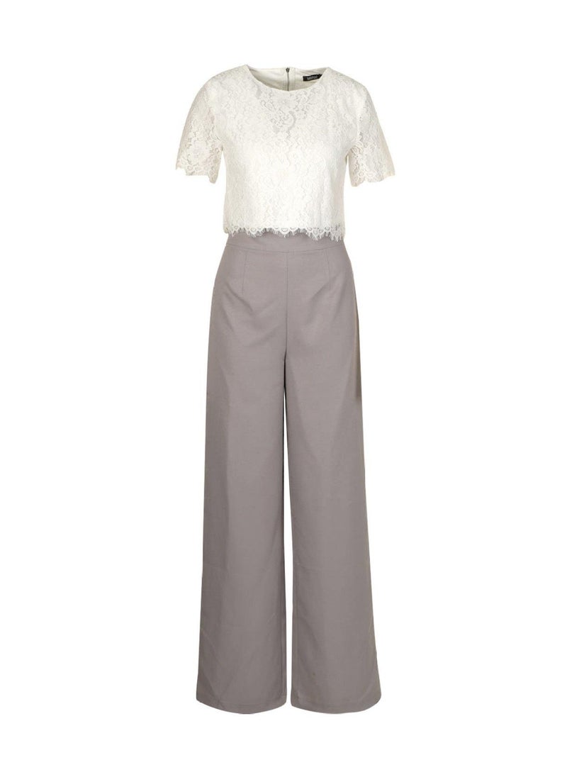 boohoo - Woven Lace Top And Trouser Co-ord Set - Image 1