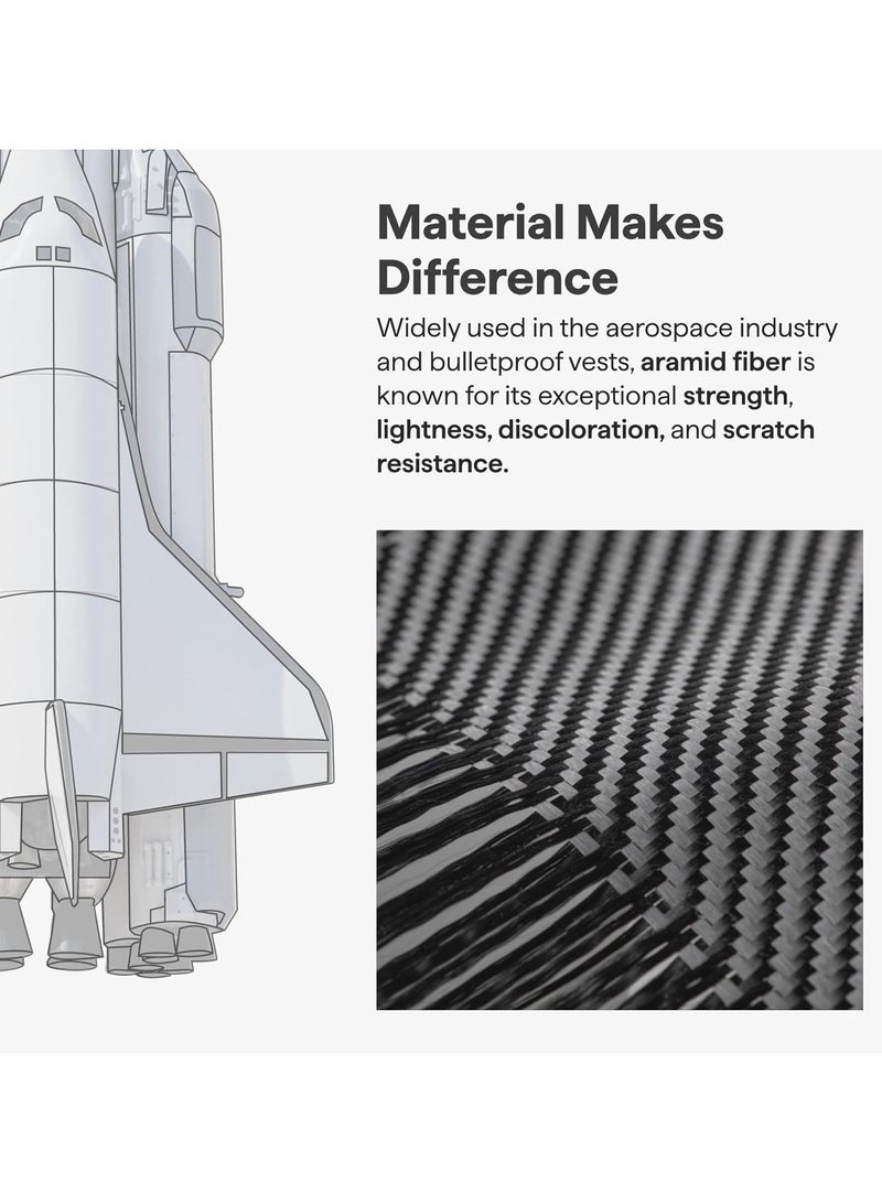 PITAKA غطاء بيتاكا لهاتف سامسونج جالاكسي S25 ألترا 6.8 بوصة، غطاء جالاكسي S25 ألترا رقيق وخفيف، مصنوع من ألياف الأراميد 600D [غطاء MagEZ 4 - أسود/رمادي (تويل)] - Image 3