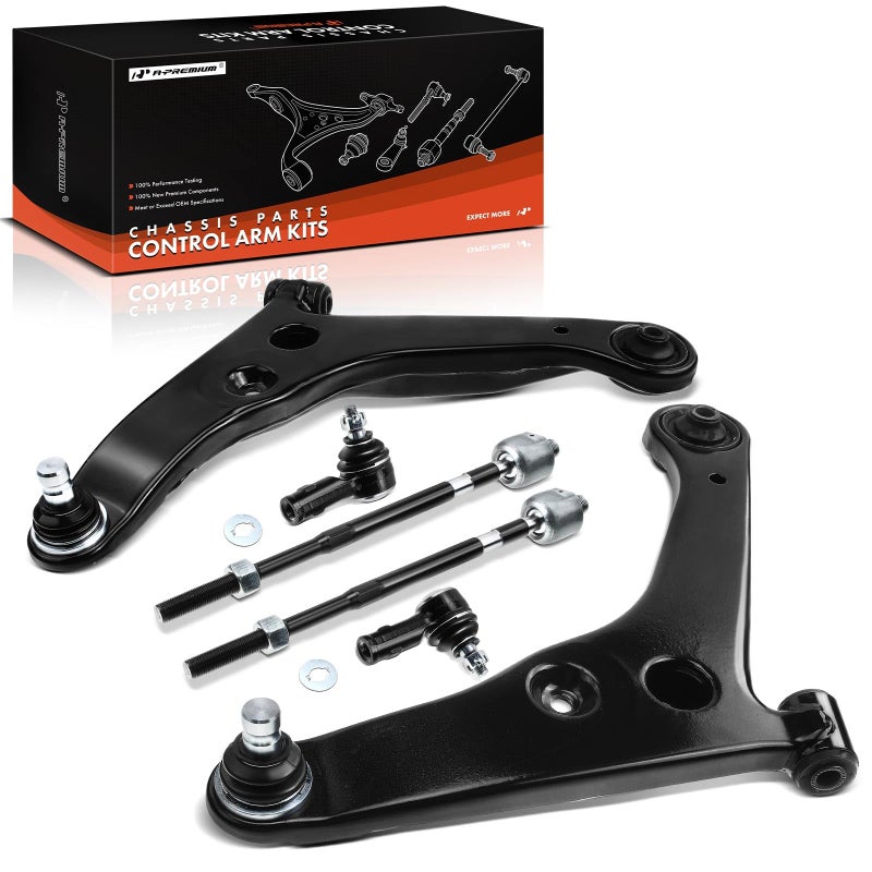 مجموعة متميزة من 6 ذراع تحكم سفلي أمامي داخلي وخارجي متوافق مع ميتسوبيشي لانسر 2002 2003 2004 2005 2006 2007 فقط للدفع الأمامي