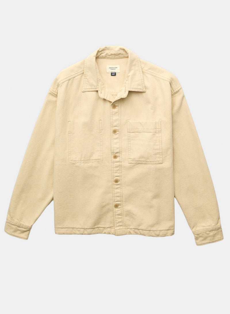 American Eagle AE Boxy Canvas Overshirt - Image 3