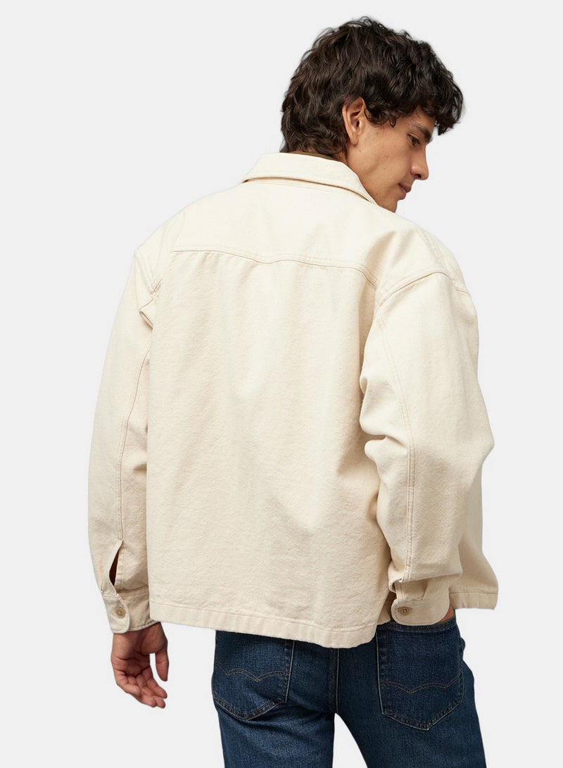 American Eagle AE Boxy Canvas Overshirt - Image 4