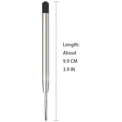MengRan 3.9'' Ballpoint Ink Pen Refills for Click Pens,1mm Medium Tip,Compatible with Parker Pen Refill,Pack of 10 (Black Ink) - Image 2