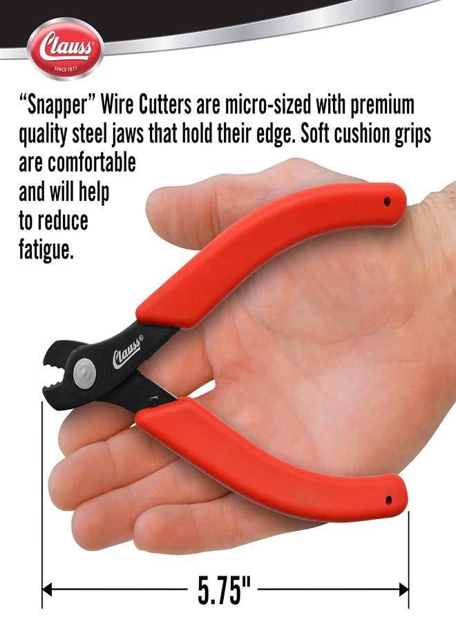 Clauss Snapper Wire Cutters with Round Points, Red, 5.75" - Image 2