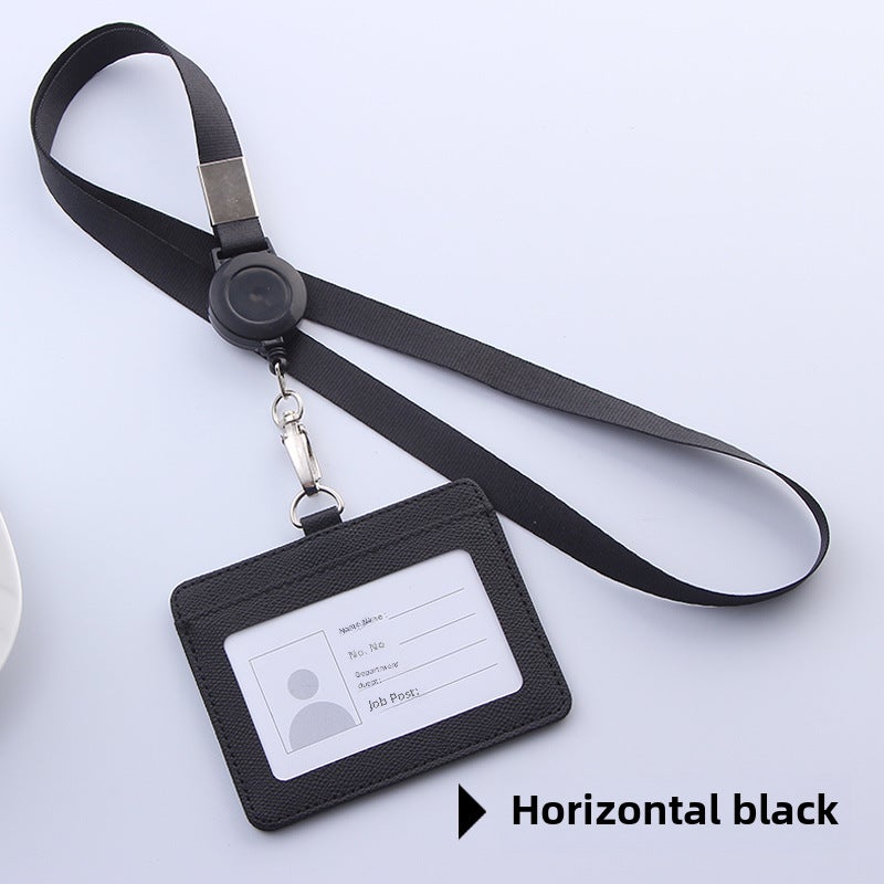 Factory ID Badge Holders with Lanyard Black-horizontal version 