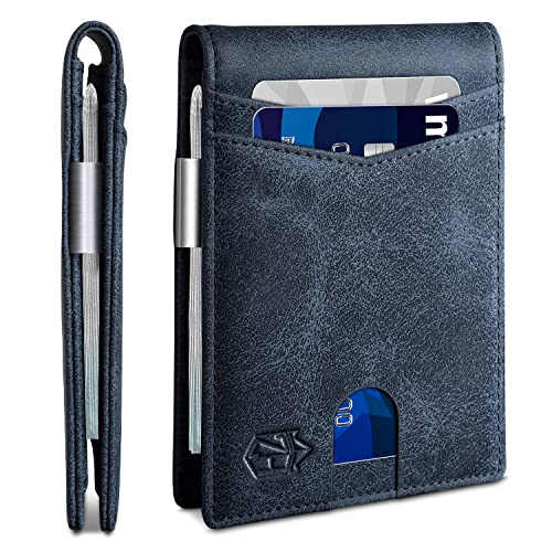 Zitahli Money Clip Wallets for Men,Slim Bifold Wallet 10-12 Cards, Mens Leather Wallet with ID Window,RFID Blocking Thin Minimalist Credit Card Holder,Gifts for Him - Image 1