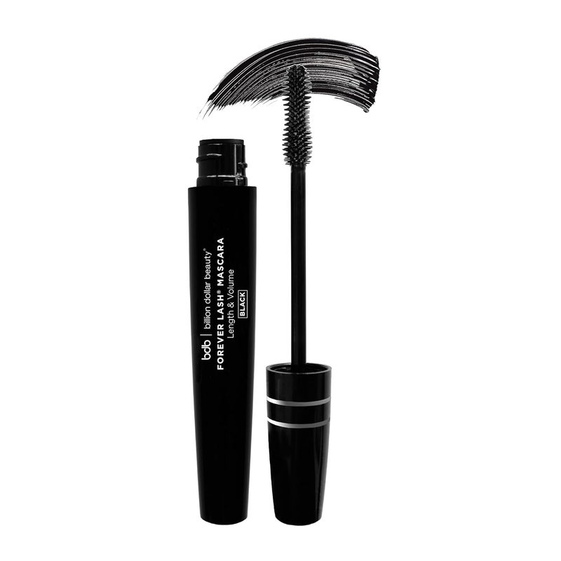 Billion Dollar Brows Forever Lash Mascara – Waterproof, Lengthening & Volumizing Formula, Silicone Wand for Maximum Impact, Cruelty-Free & Vegan, Long-Lasting Wear - Black, Pack of 1