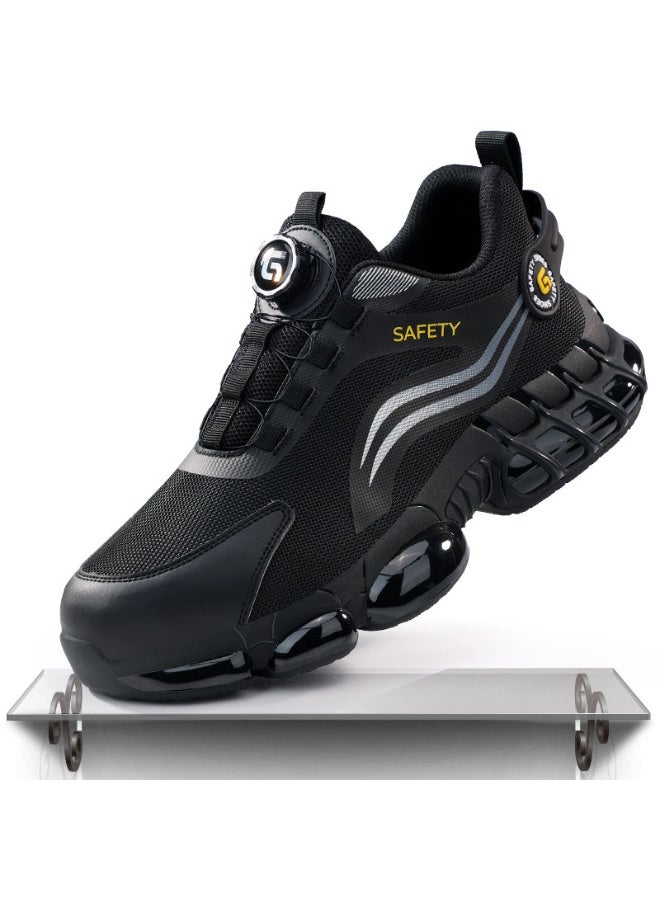 NIBEMINENT Work Shoes Men Anti Odor Lightweight Breathable Safe Lntelligent Buckle Anti Smashing Anti Piercing Labor Protection Shoes - Image 1
