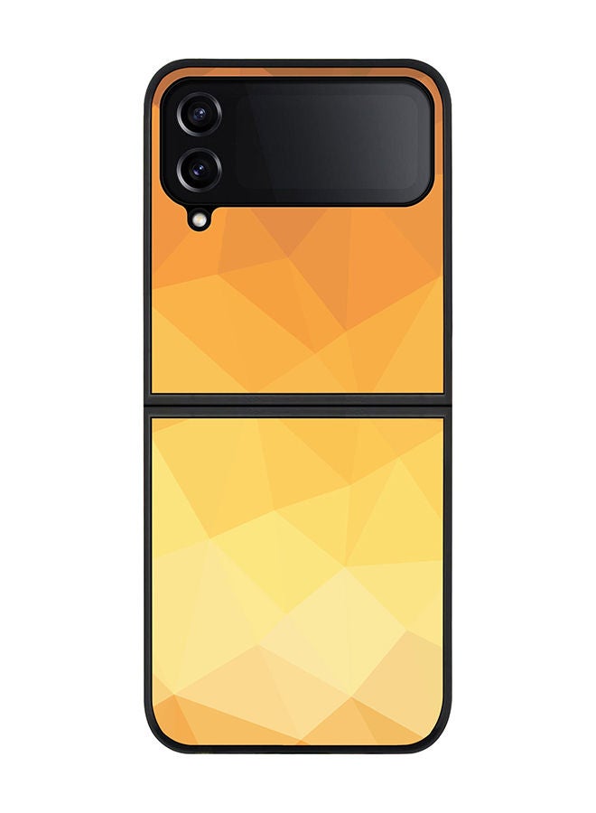 Stylizedd Rugged Black edge case for Samsung Galaxy Z Flip4 Slim fit Soft Case Flexible Rubber Edges Anti Drop TPU Gel Thin Cover - Gold Bar - Image 1