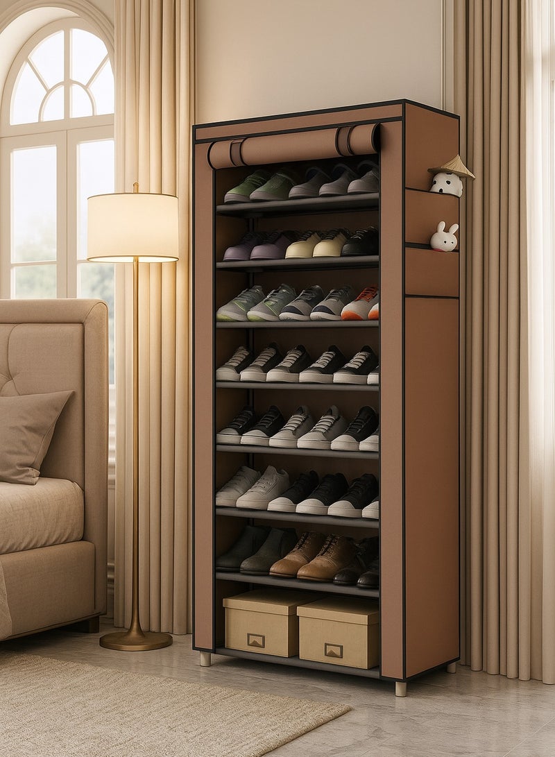 ALMUFARREJ Shoe Rack 9 Shelves Brown 160x60x30cm - Image 1