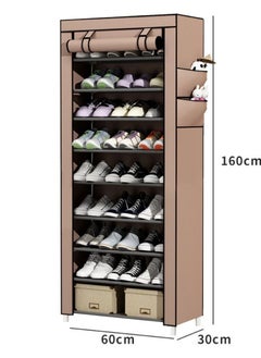 ALMUFARREJ Shoe Rack 9 Shelves Brown 160x60x30cm 