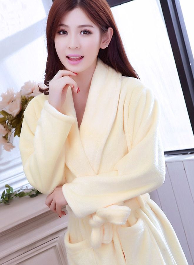 NIBEMINENT Women's flannel fabric home wear night gown robe  - Image 4