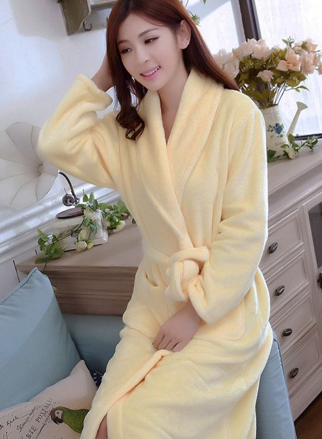 NIBEMINENT Women's flannel fabric home wear night gown robe  - Image 3