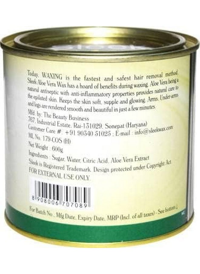 Generic - Sleek Aloe Vera Wax 600 Gm Aloe Vera Hair Removal Hot Wax | Hair Removal Wax For Arms, Chest, Legs, Back, And Full Body | For Men & Women | All Skin Types - (600G) - Image 1