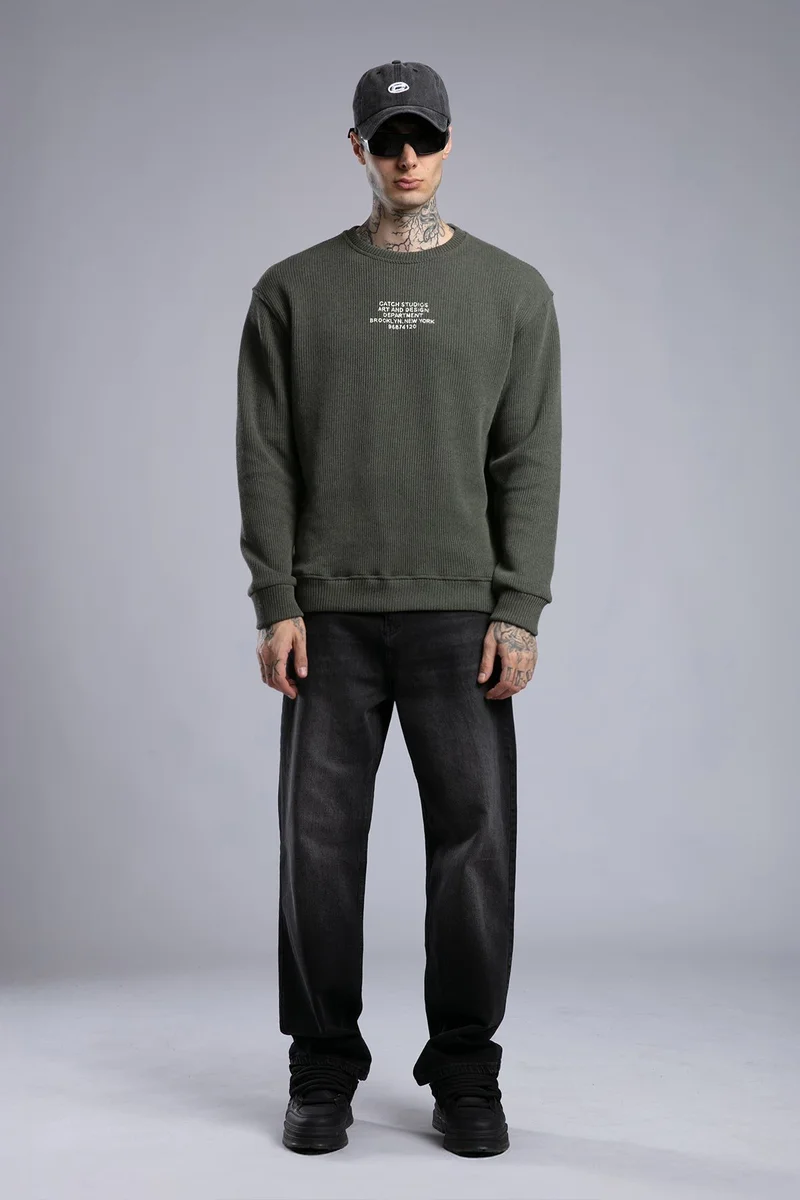 Catch Minimalist Printed Knit Sweater