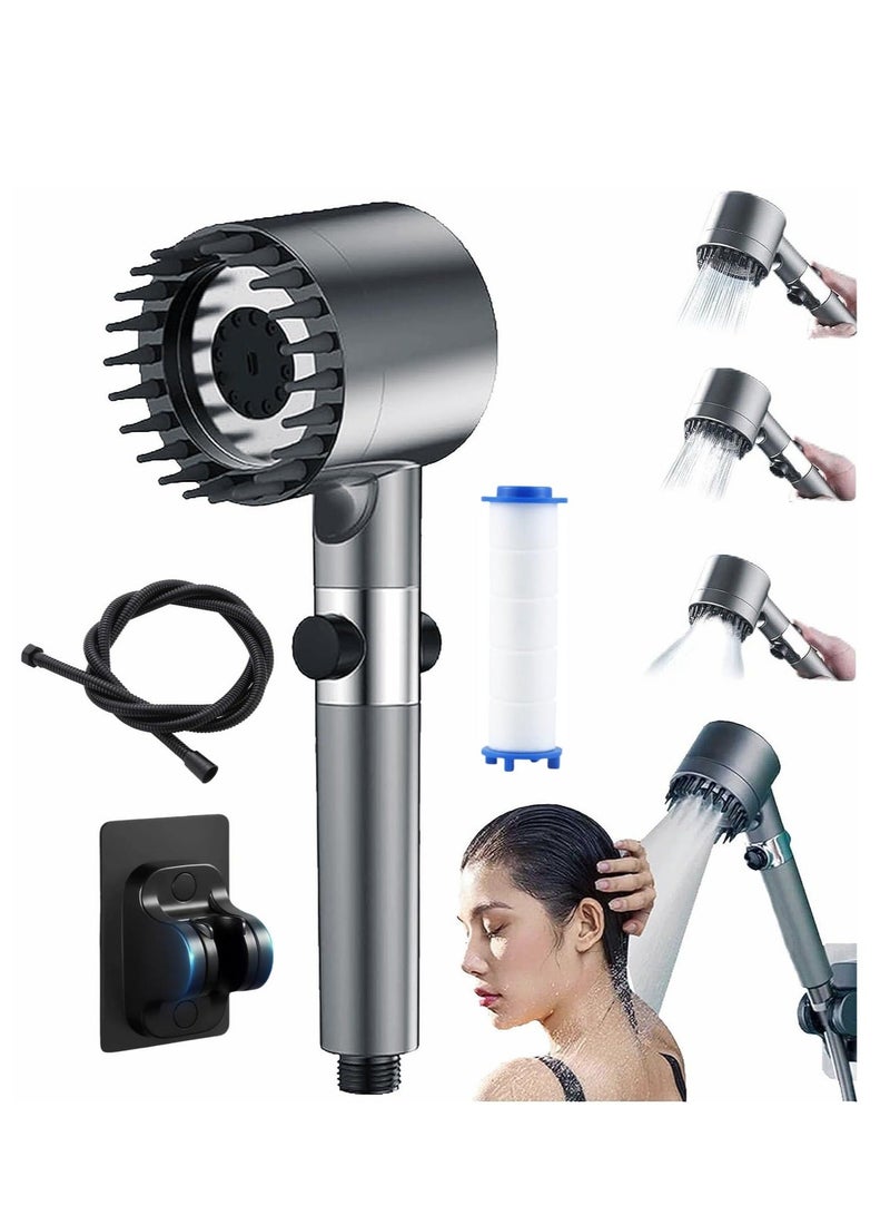 High Pressure Shower Head，Massage Showerhead Combo 3 Spray Settings，1.5M/59inches Anti-explosion Hose and Bracket - Image 1