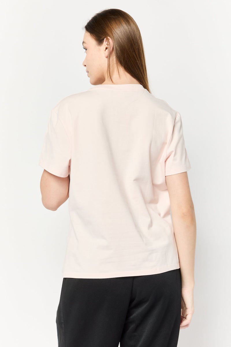 adidas Originals Women Sportswear Fit Brand Logo Short Sleeves Outdoor Top, Old Pink - Image 3