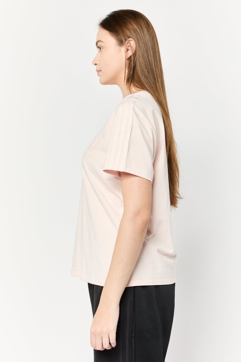 adidas Originals Women Sportswear Fit Brand Logo Short Sleeves Outdoor Top, Old Pink - Image 4