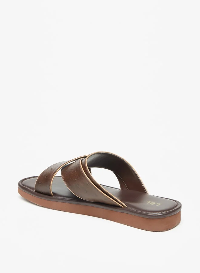 LBL by Shoexpress Men Textured Slip-On Criss Cross Arabic Sandals