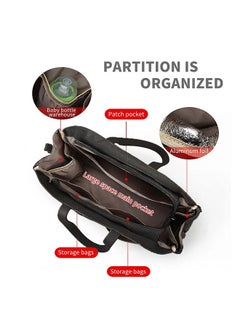ShebSheb Multifunctional Baby Diaper Bags,Large Capacity Baby Bag for Mother,Waterproof Diaper Changing Totes,Portable Mommy Bag with Adjustable Shoulder Strap  - Image 3
