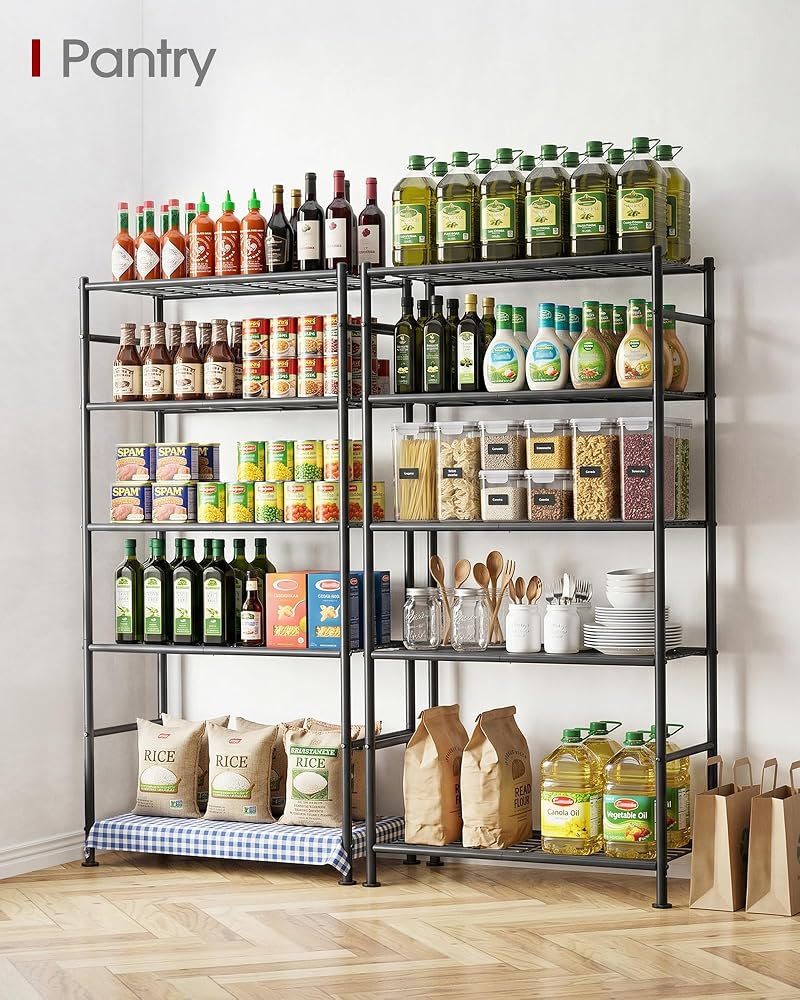 Sakugi Storage Shelves, 5 Tier Heavy Duty Metal Shelving Unit, Black - Image 1