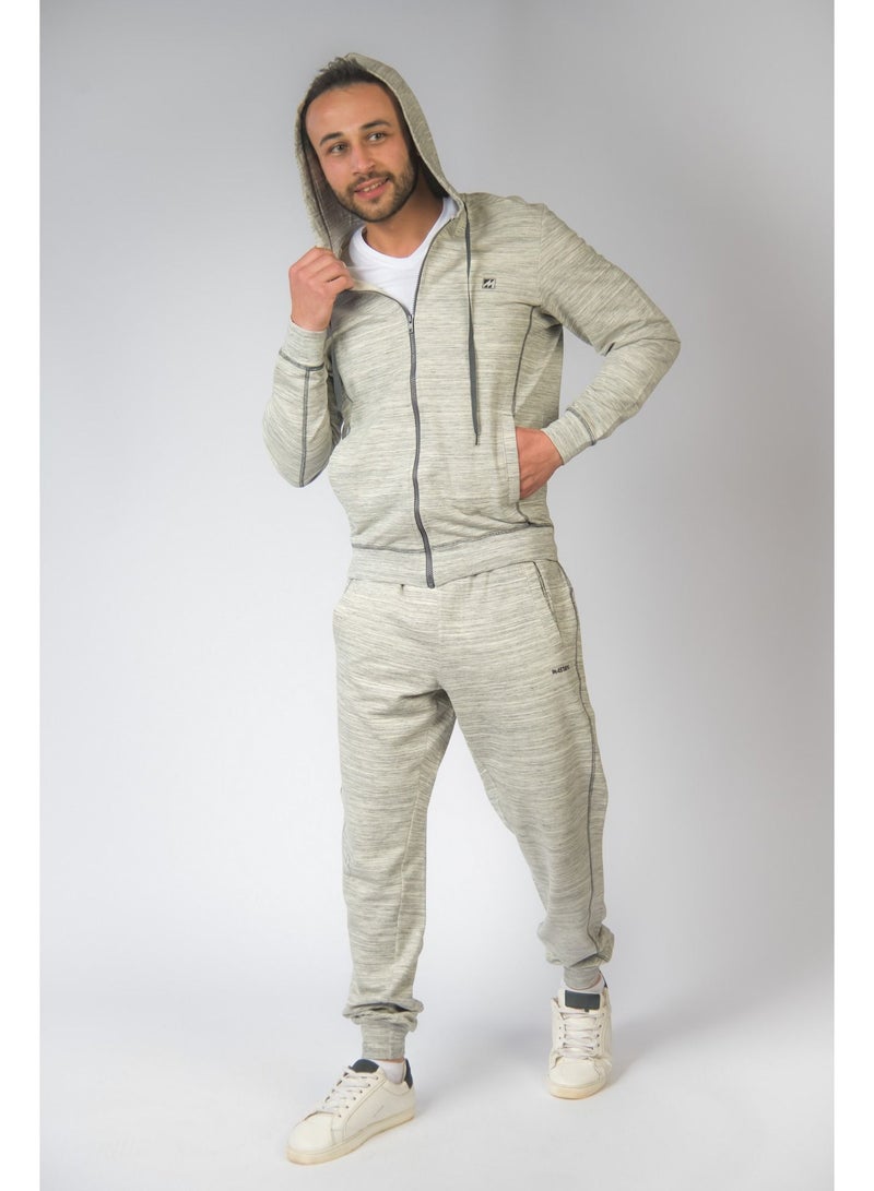 Jet Masters Men Summer Training Suits Long Sleeve &Plain Bottom- Off White - Image 3