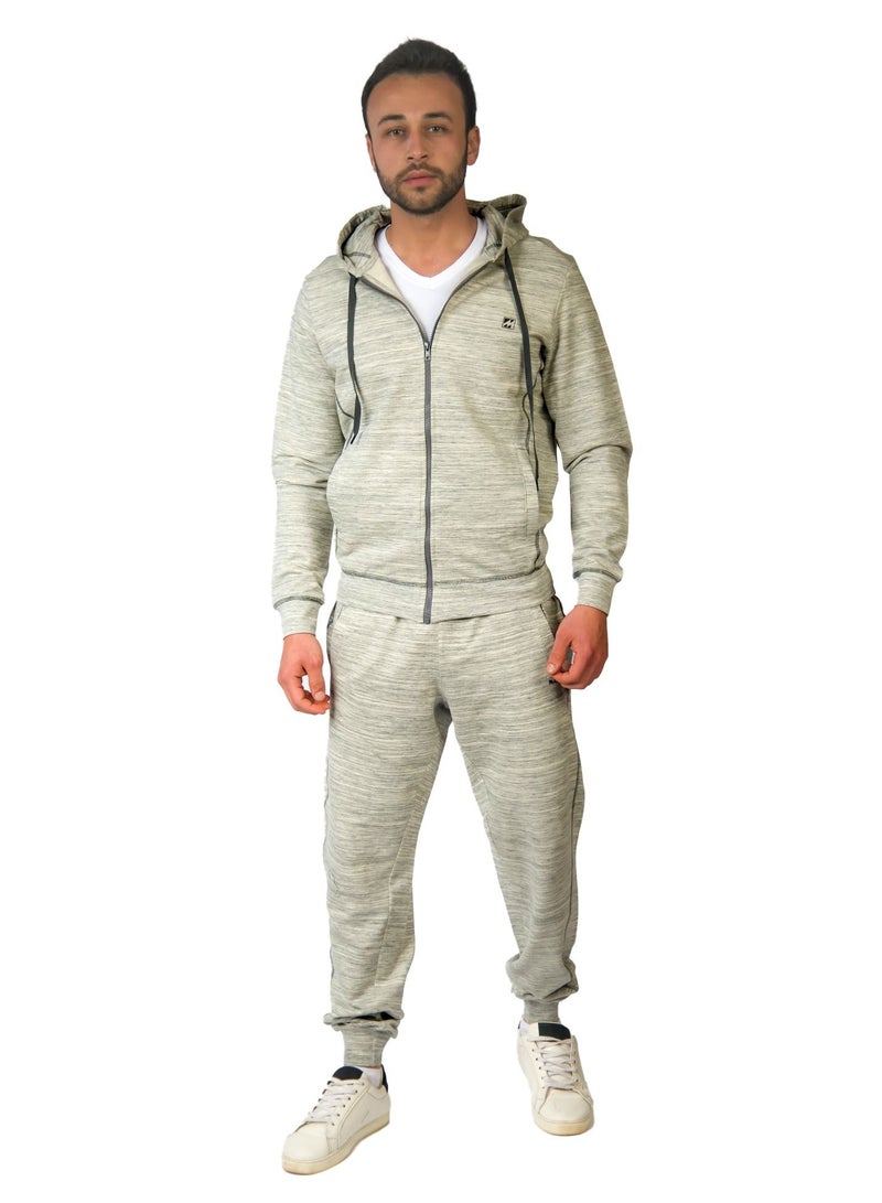 Jet Masters Men Summer Training Suits Long Sleeve &Plain Bottom- Off White - Image 1