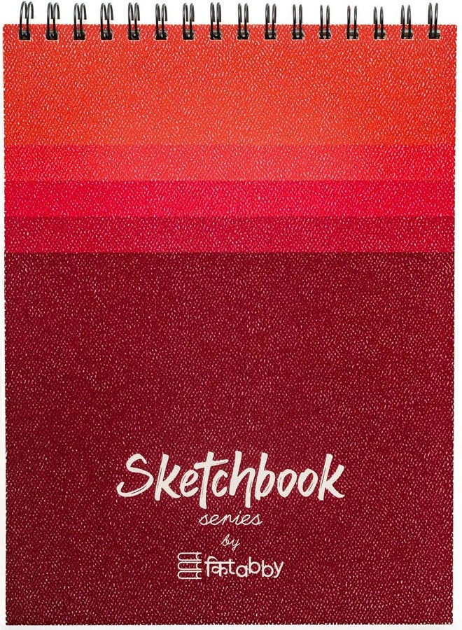 Kitabby - Sketchbook Series - A4 Size (Medium) - Wire-O Bound Sketch Book - Micro-Perforations for Easy Tear Off - 50 Sheets - 160gsm Anti-Ageing, Acid Free, Archival Grade Fine Grain Paper - (Red) - Image 1