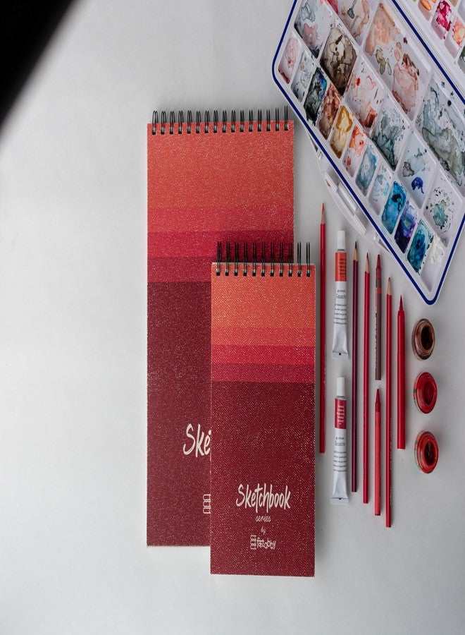 Kitabby - Sketchbook Series - A4 Size (Medium) - Wire-O Bound Sketch Book - Micro-Perforations for Easy Tear Off - 50 Sheets - 160gsm Anti-Ageing, Acid Free, Archival Grade Fine Grain Paper - (Red) - Image 4