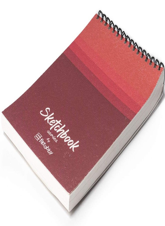 Kitabby - Sketchbook Series - A4 Size (Medium) - Wire-O Bound Sketch Book - Micro-Perforations for Easy Tear Off - 50 Sheets - 160gsm Anti-Ageing, Acid Free, Archival Grade Fine Grain Paper - (Red) - Image 3