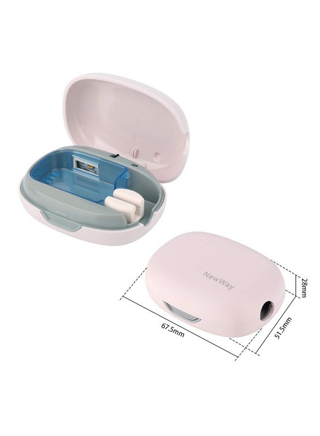 newway Mini Toothbrush Cover Rechargeable Travel Toothbrush Case With Holder For Houshold And Traving Or Business Trip Pink - Image 4