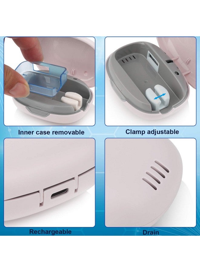 newway Mini Toothbrush Cover Rechargeable Travel Toothbrush Case With Holder For Houshold And Traving Or Business Trip Pink - Image 3