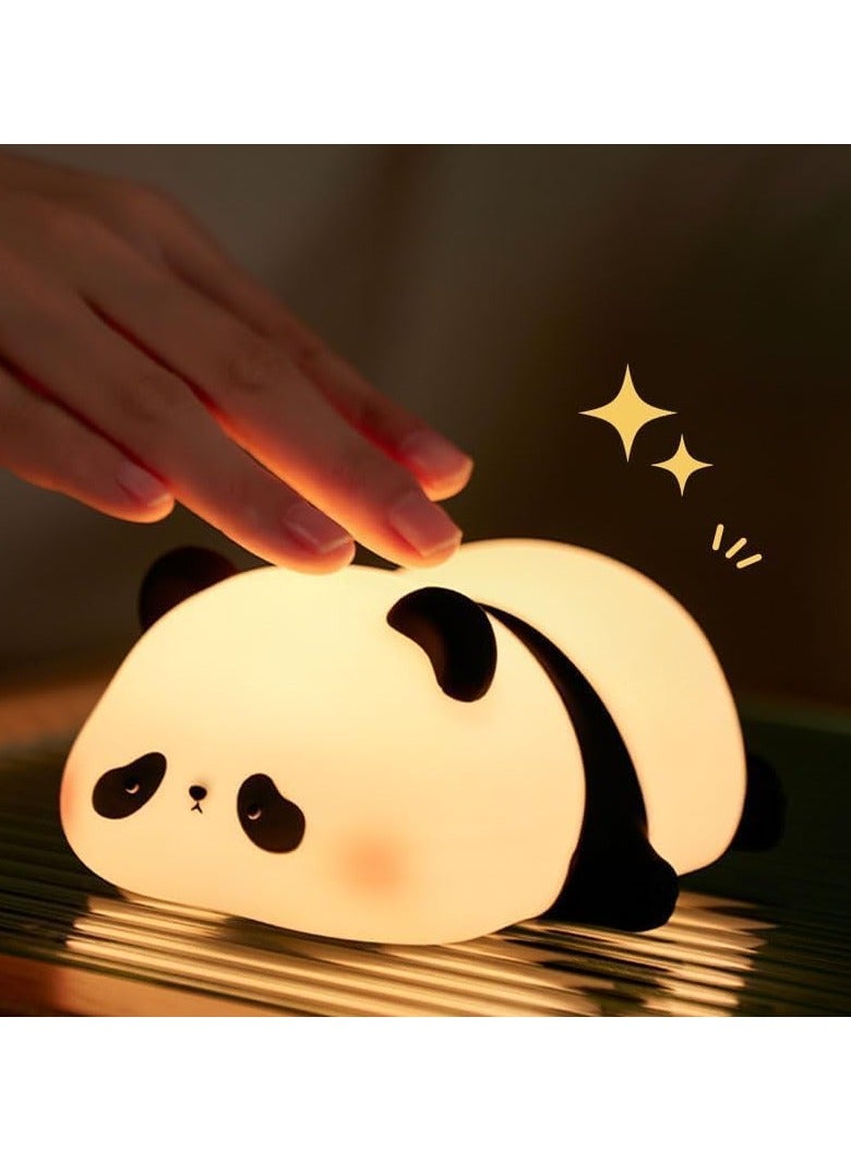 Cute panda-themed night light, innovative squishy LED animal-shaped night light, 3 dimmable night light levels for breastfeeding, baby decoration, great gifts for children (Panda) - Image 1